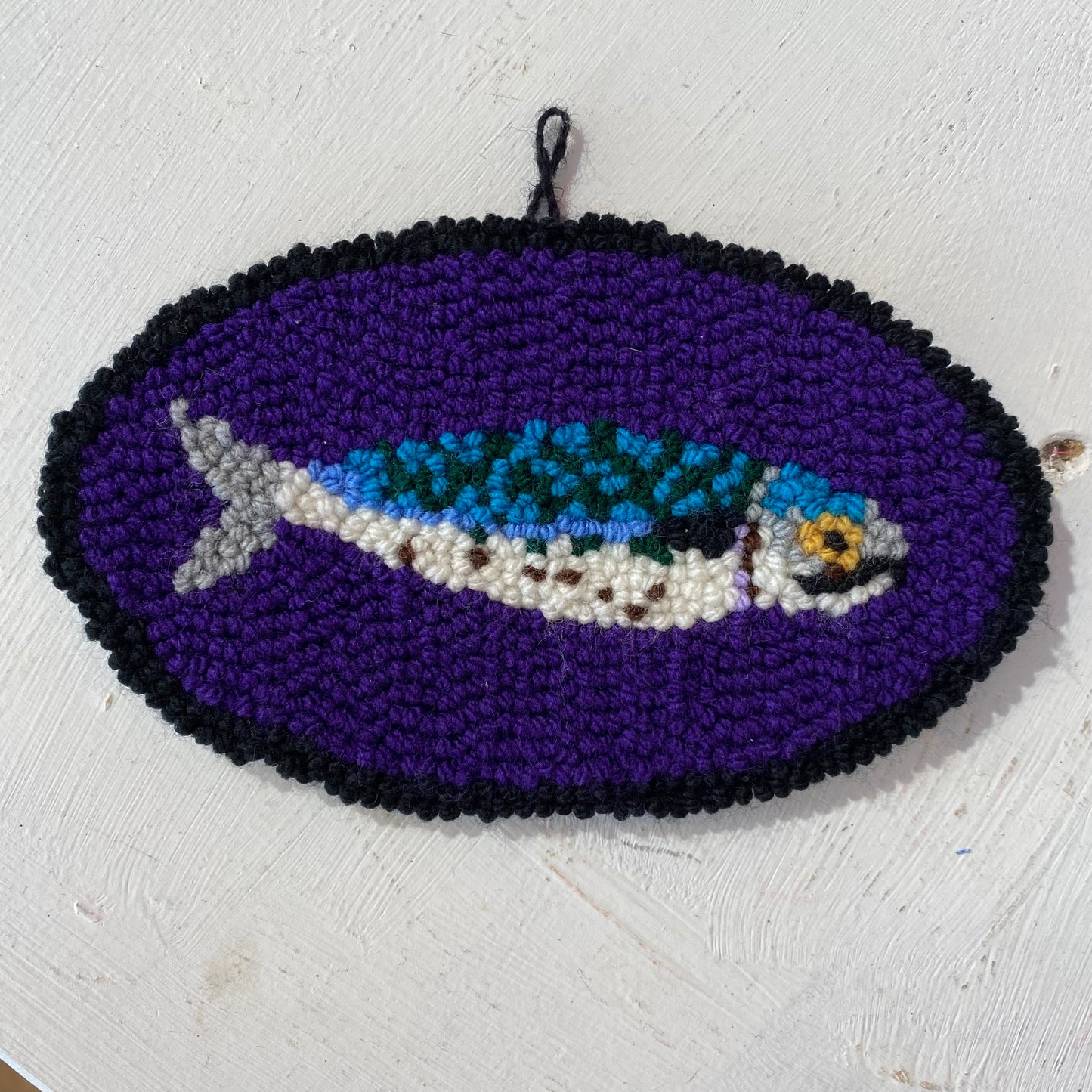 Needle punched Wall Hanging Sardine by Don Brosbin