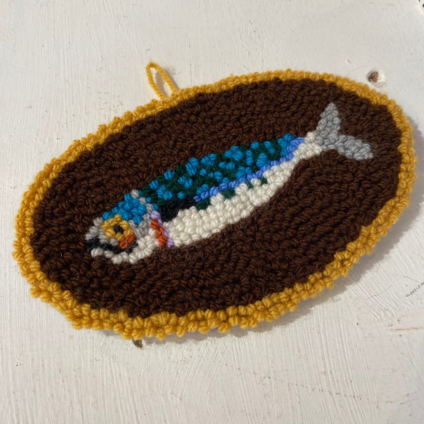 Needle punched Wall Hanging Sardine by Don Brosbin