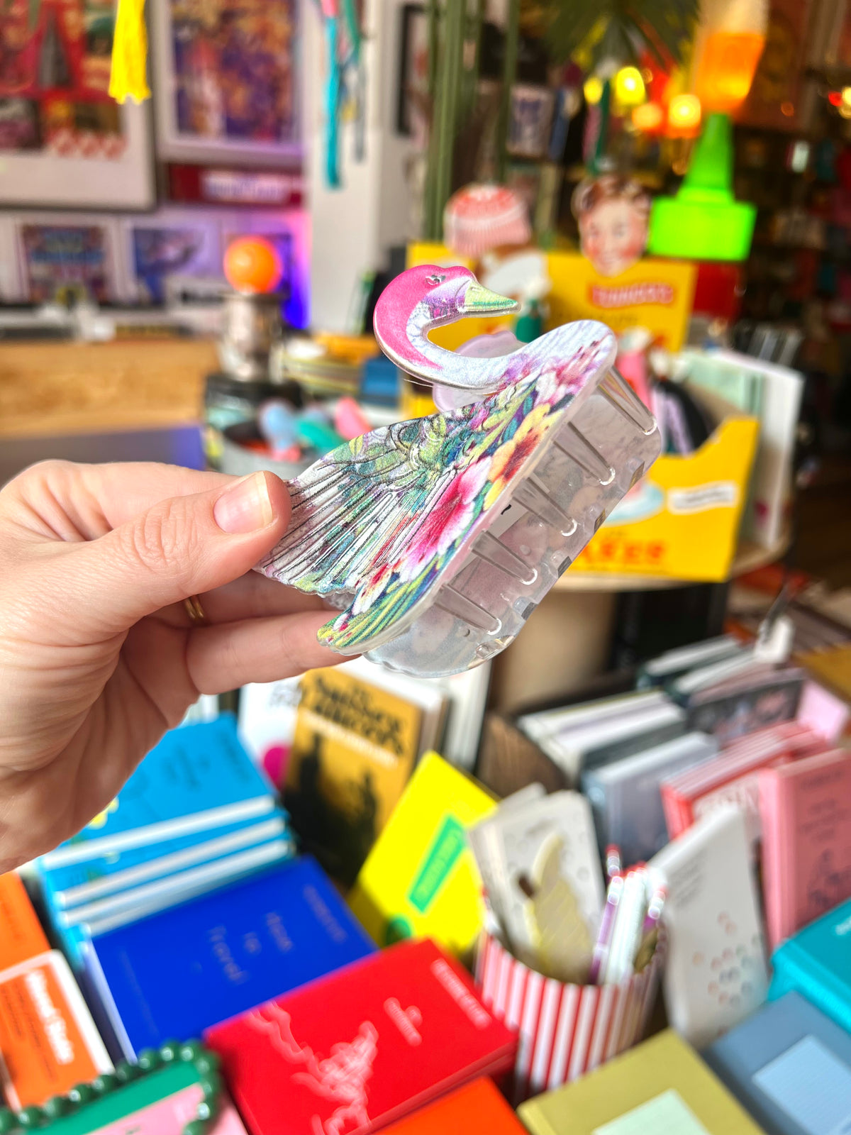 Foral Swan Acrylic Hairclip
