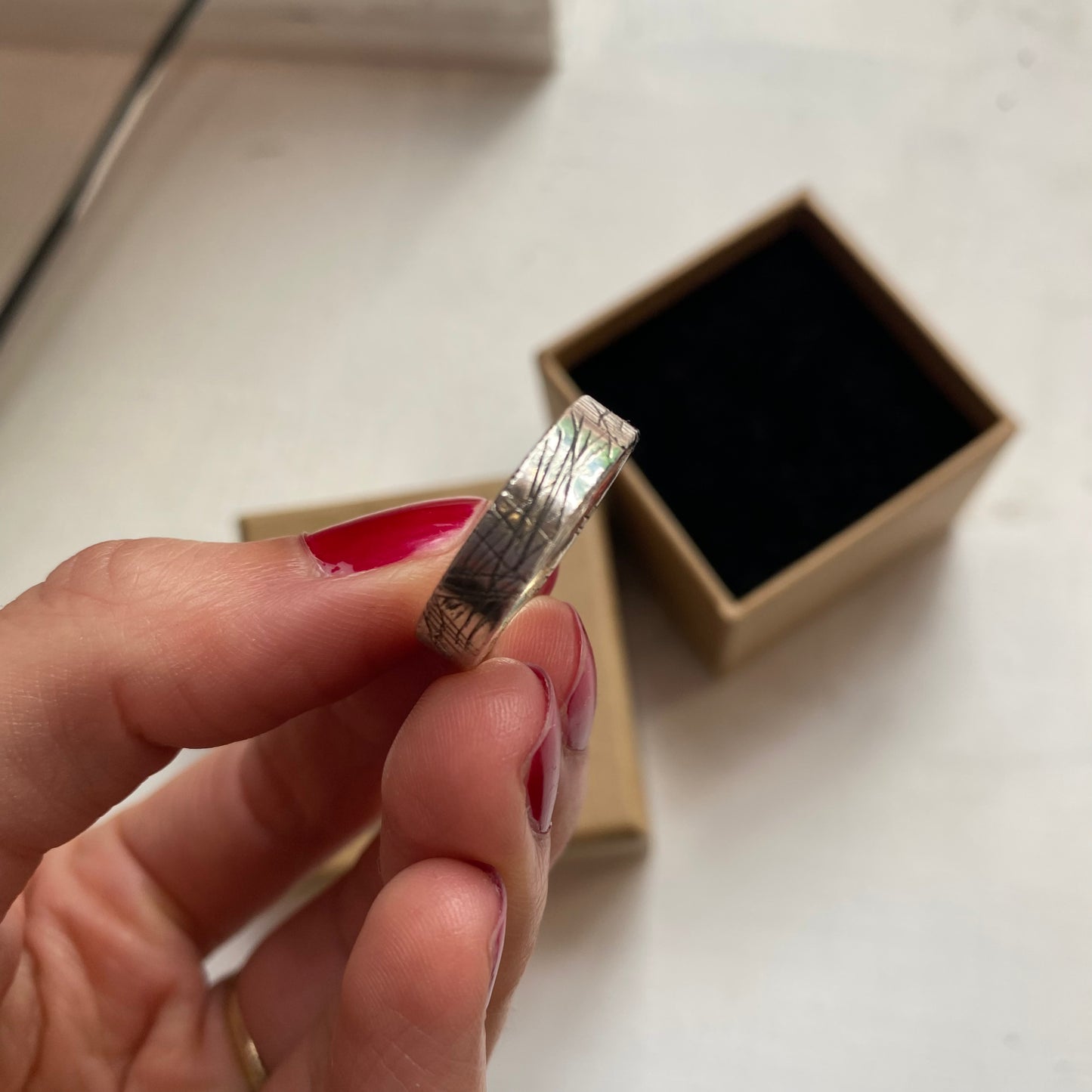 Carved Silver Ring by Seabird Silver