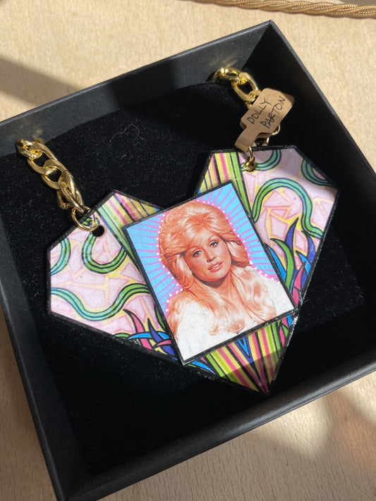 Dolly Parton one of a kind hand painted Necklace by KIKI Na Art