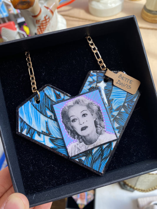 Bettie Davis one of a kind hand painted Necklace by KIKI Na Art