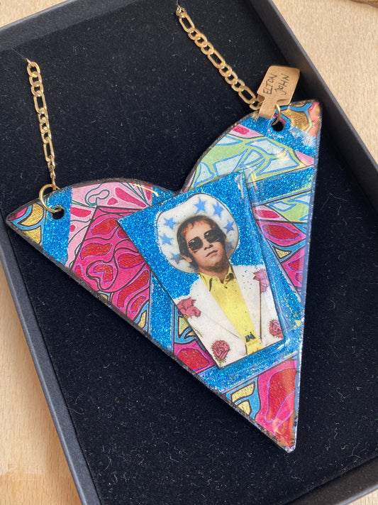 Elton John one of a kind hand painted Necklace by KIKI Na Art