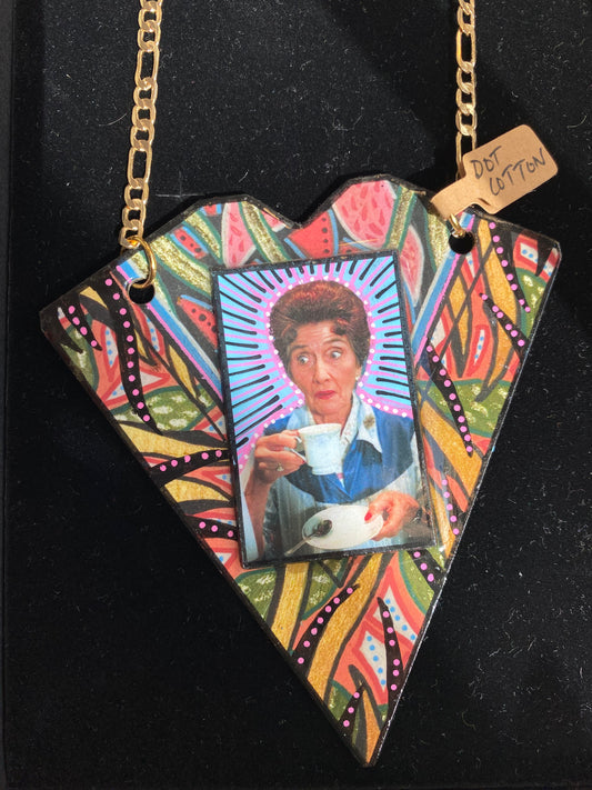Dot Cotton one of a kind hand painted Necklace by KIKI Na Art