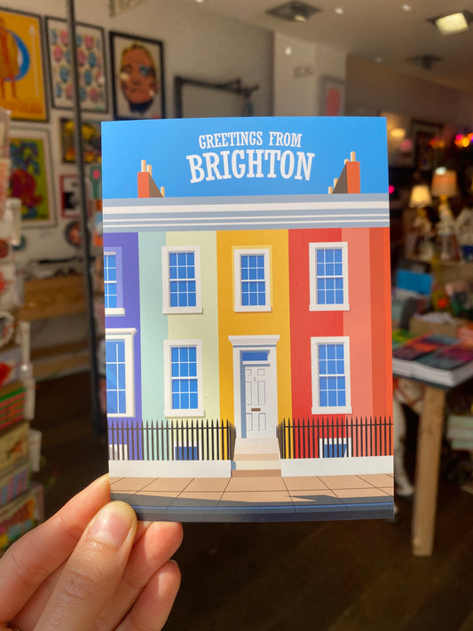 Colourful Houses Postcard Brighton Design by AndMash