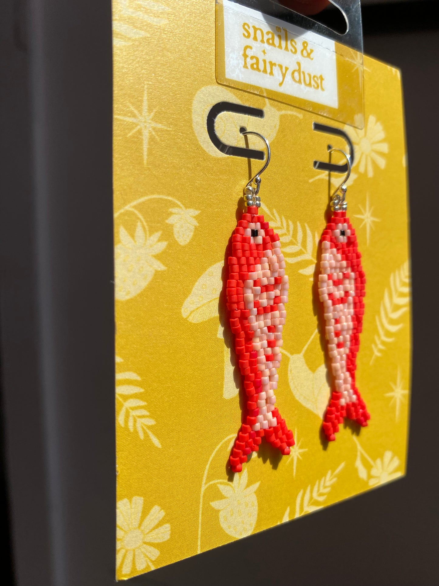 Red Fish Beaded Earring by Snails & Fairy Dust