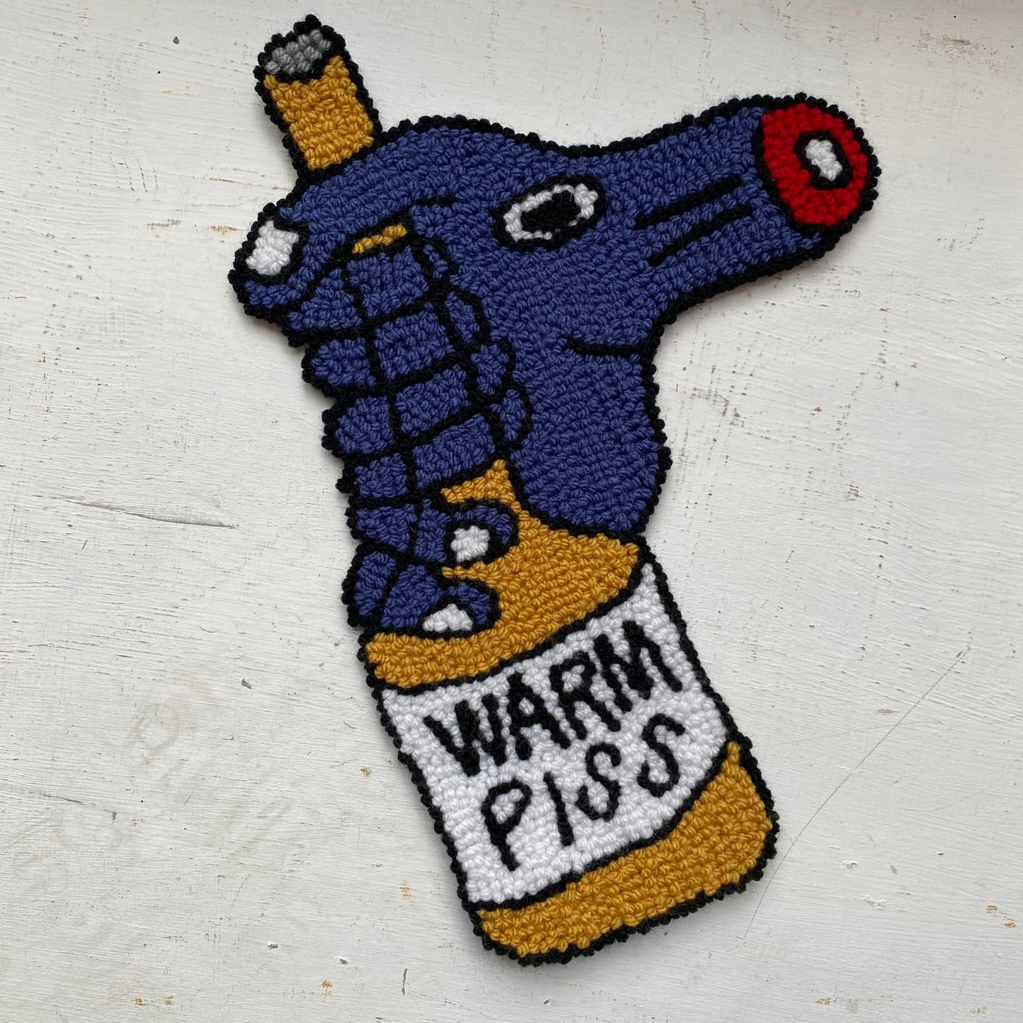 Warm Piss Punch Needle Wall Decor by Don Brosbin