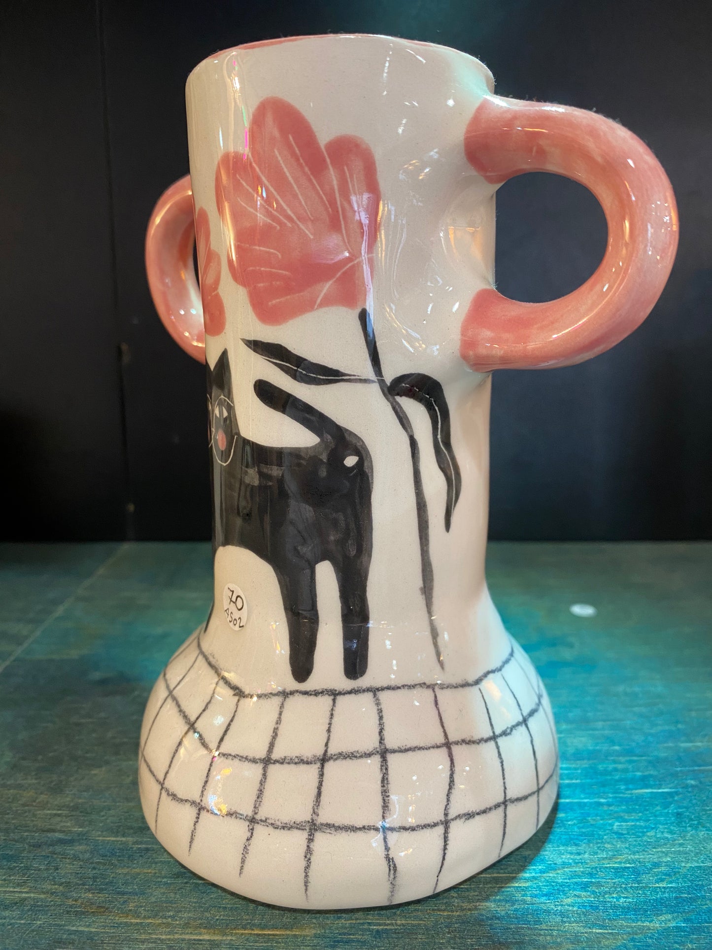 Ceramic Cat Vase by Anna Soba