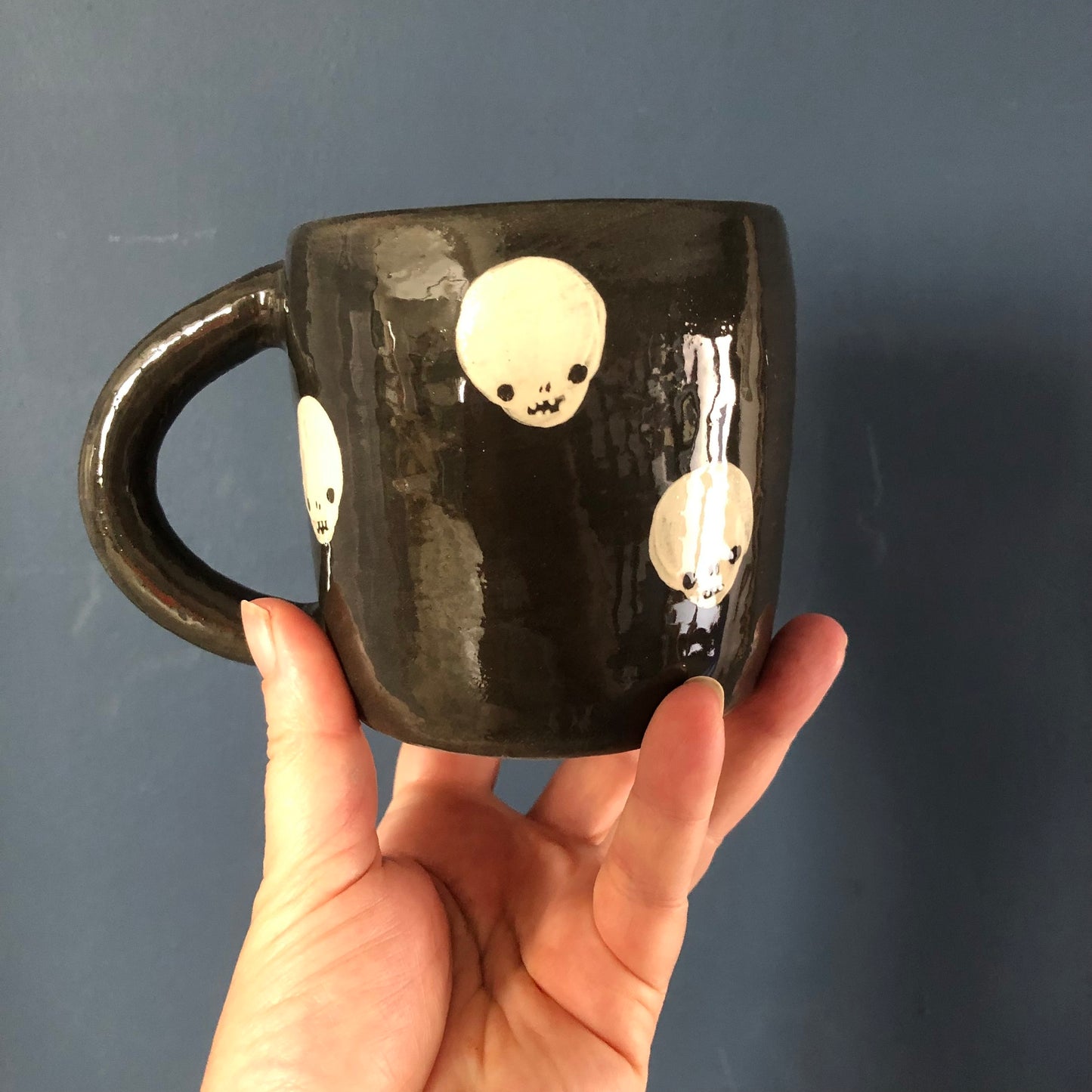 Classic Ceramic skull mug by REBECCA EDELMANN Ceramics