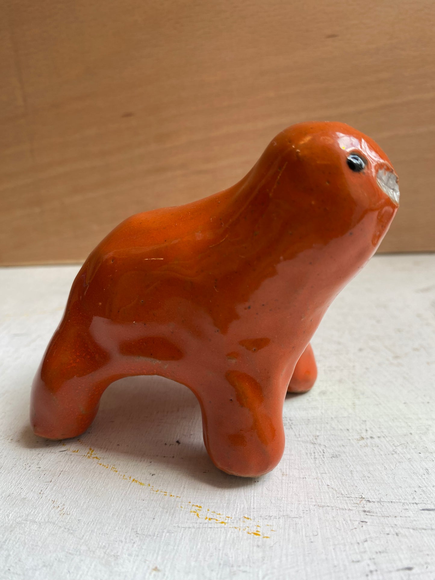 Orange Ceramic Teethie by Rebecca Edelmann ceramics