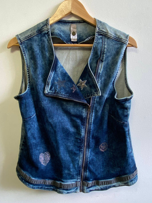Upcycled Denim Jacket Vest by Snacks