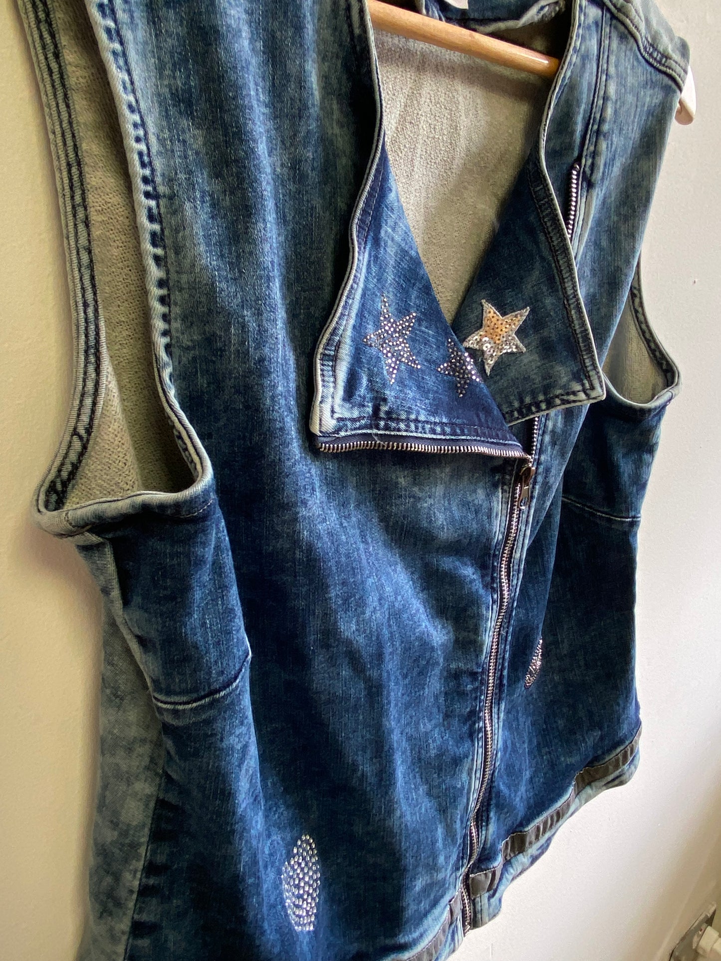Upcycled Denim Jacket Vest by Snacks