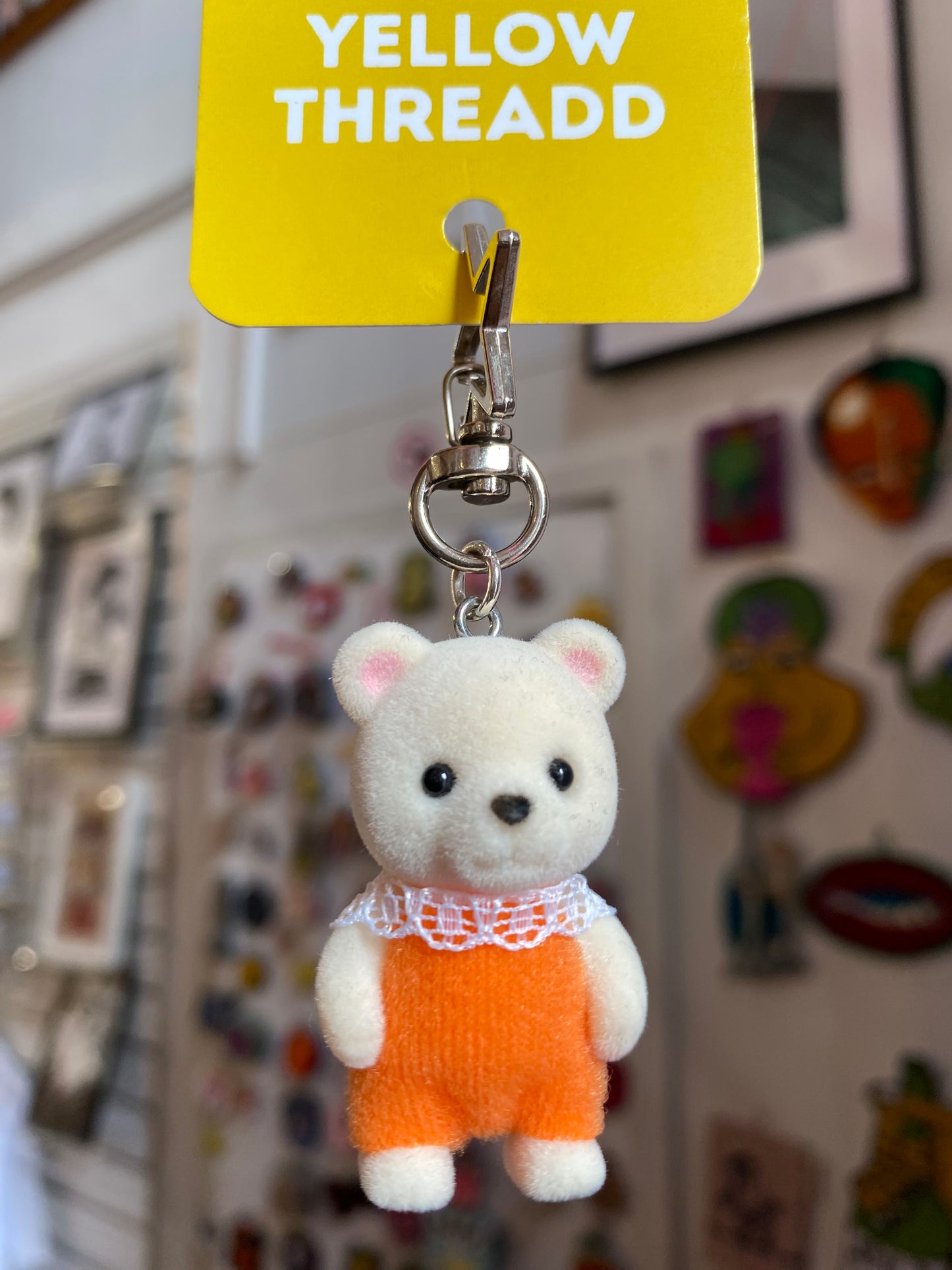 Baby Sylvanian bear keyring by Yellow Threadd
