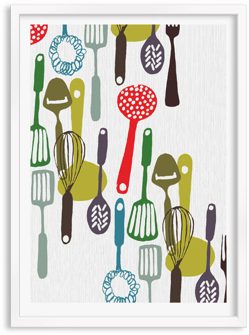 Kitchen Utensils ll Screen print by Patrick Edgeley