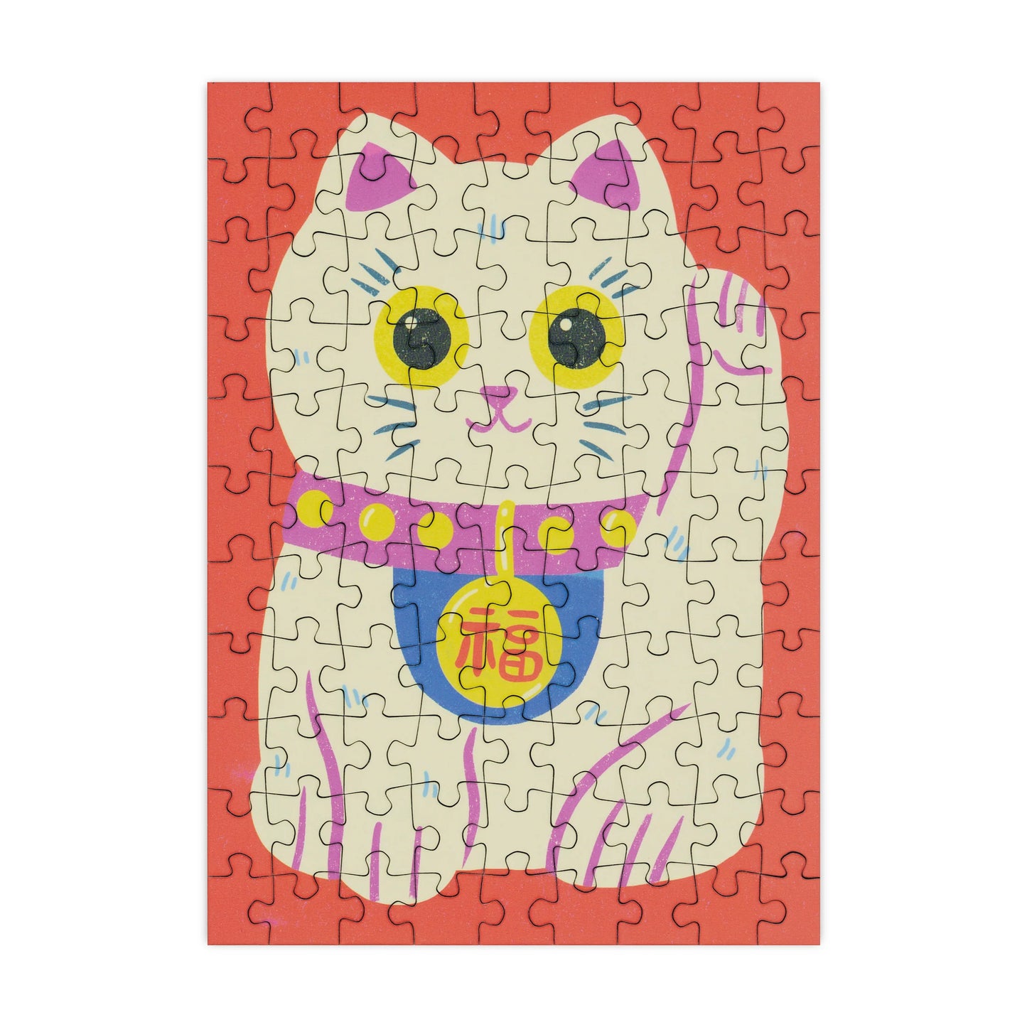 Lucky Cat - 99 Piece Mini Jigsaw Puzzle by Happily