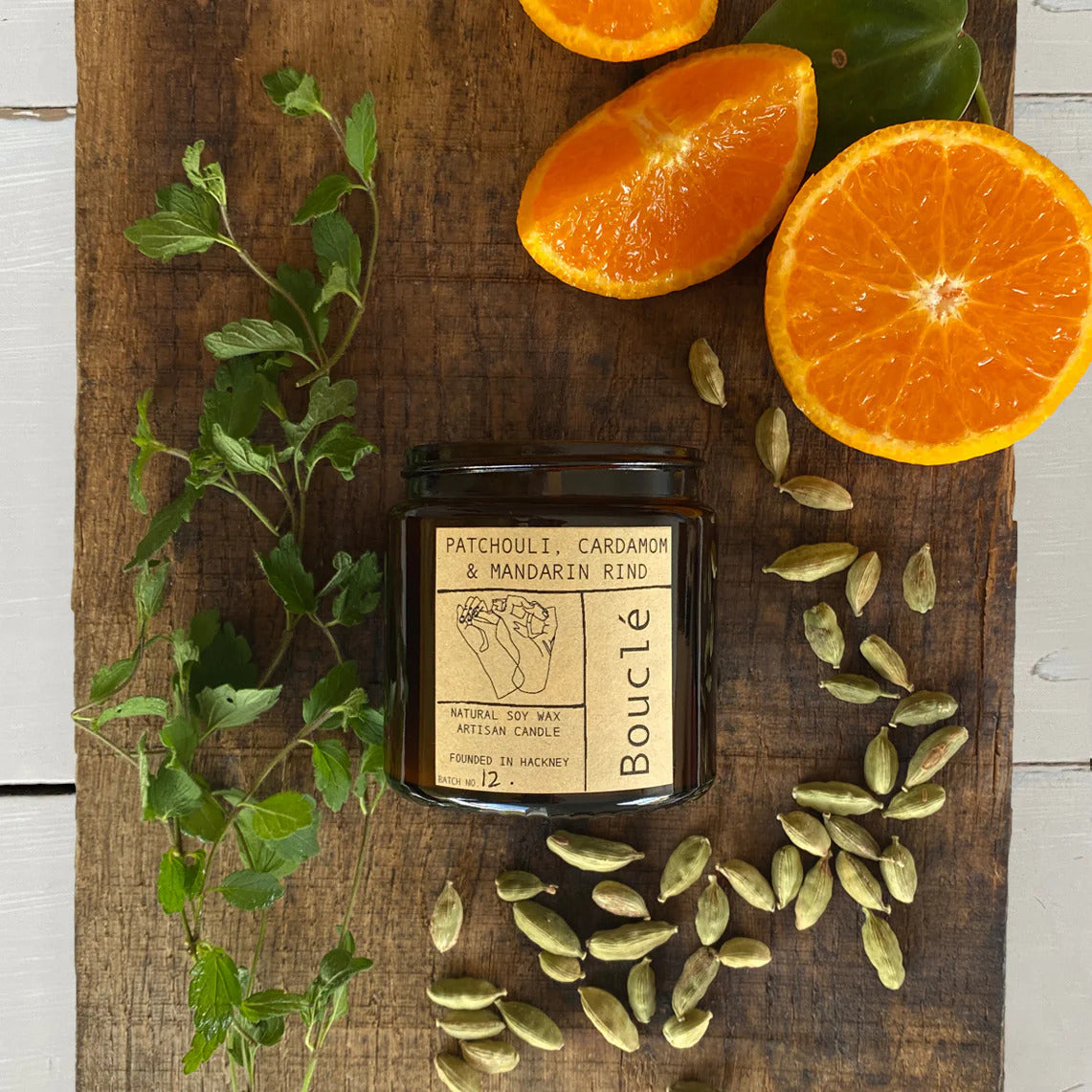 Patchouli, Cardamom & Mandarin Rind Candle by Bouclé