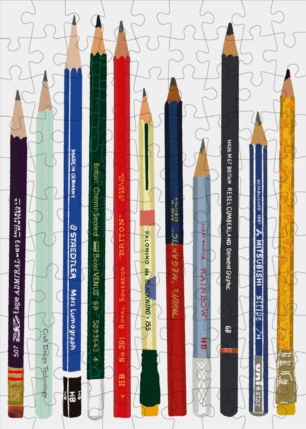 Pencils - 99 Piece Mini Jigsaw Puzzle by Happily