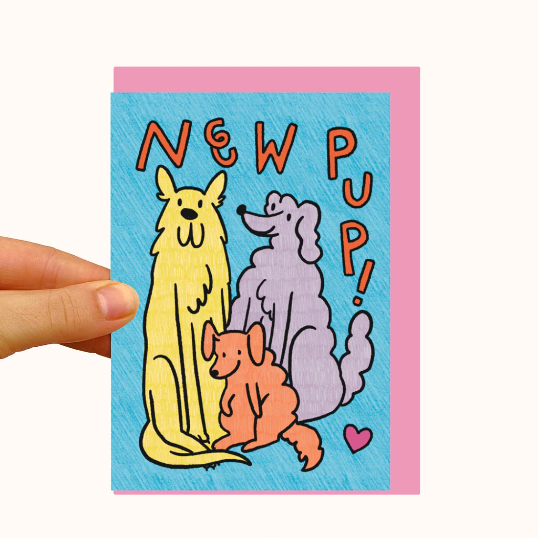 New Pup Dog Family - Pearlescent New Baby Card by MopBox