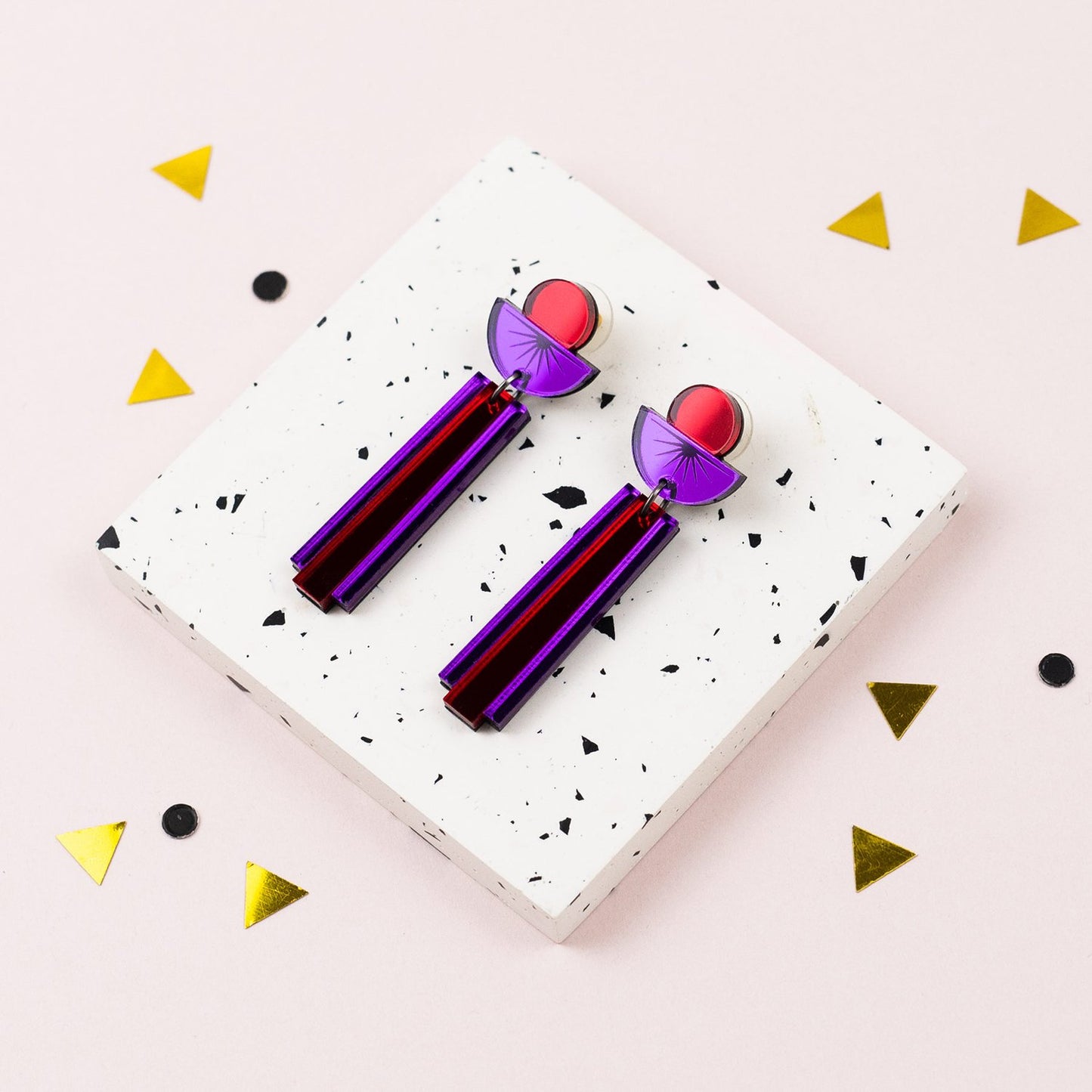 Purple Art Deco earrings by Laura Danby