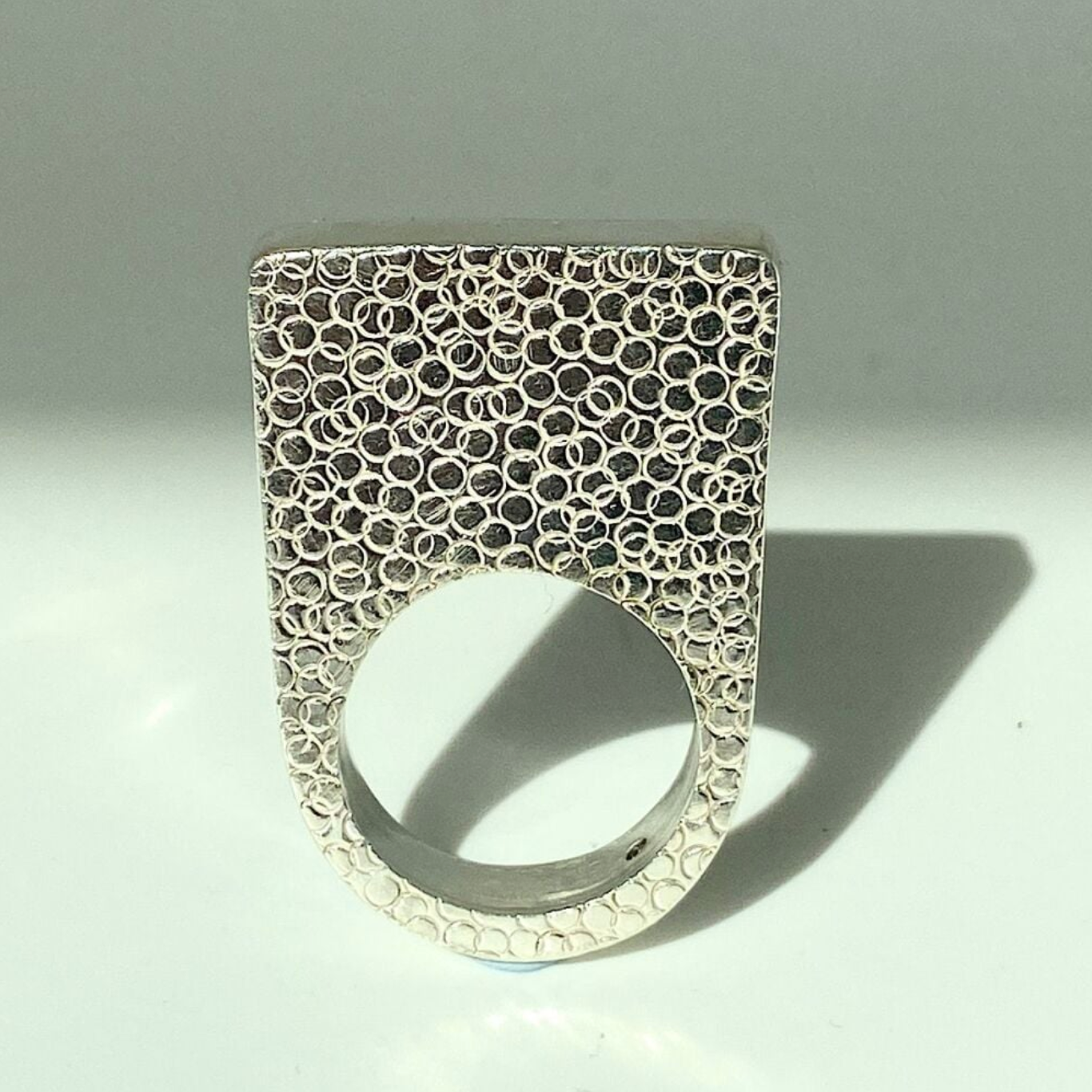 Sterling Silver Square Hollow ring (Bubles) by TheaWates
