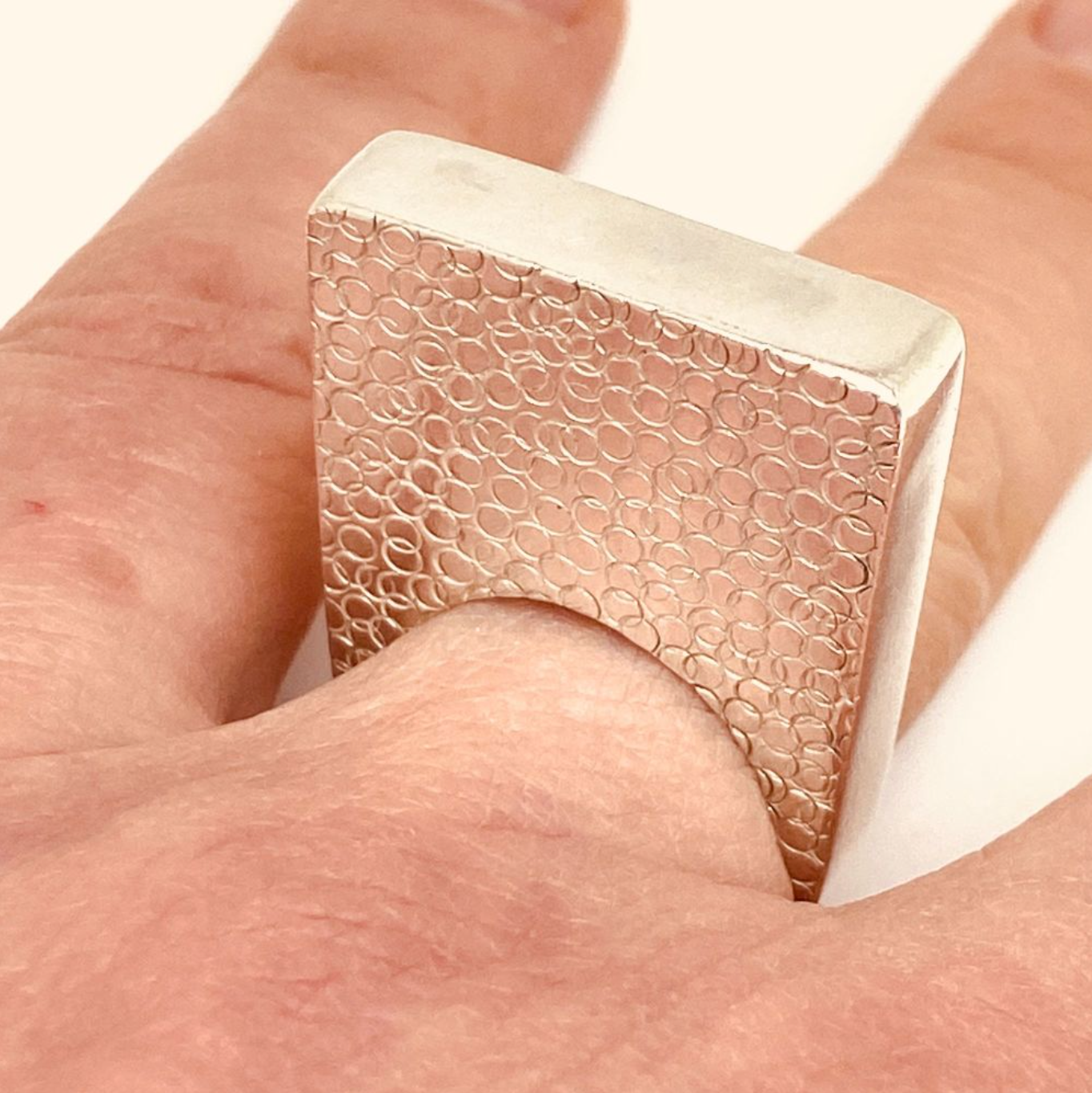 Sterling Silver Square Hollow ring (Bubles) by TheaWates