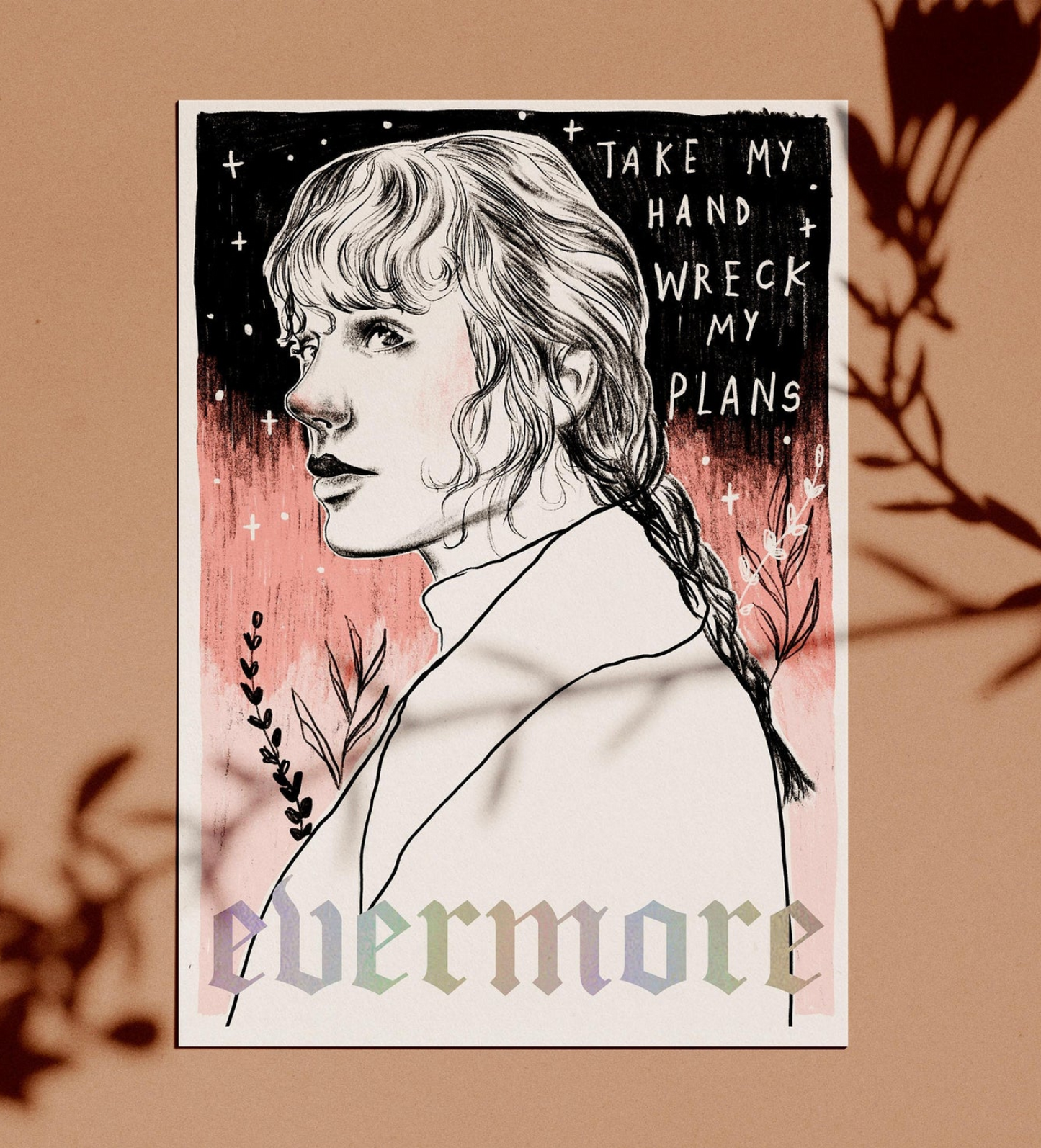 Evermore - Willow - Taylor Swift - Holographic A4 Art Print by Spilt Milk Press