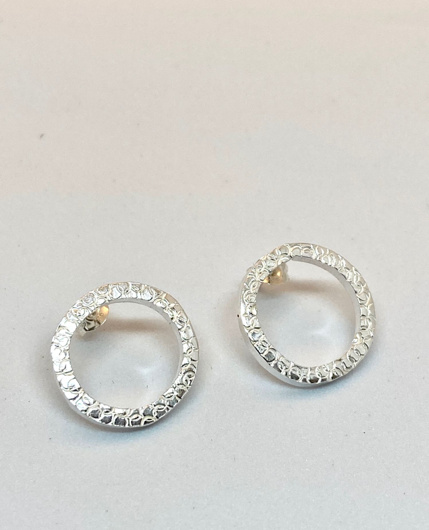 Sterling Silver Circle Earrings by Thea Wates.