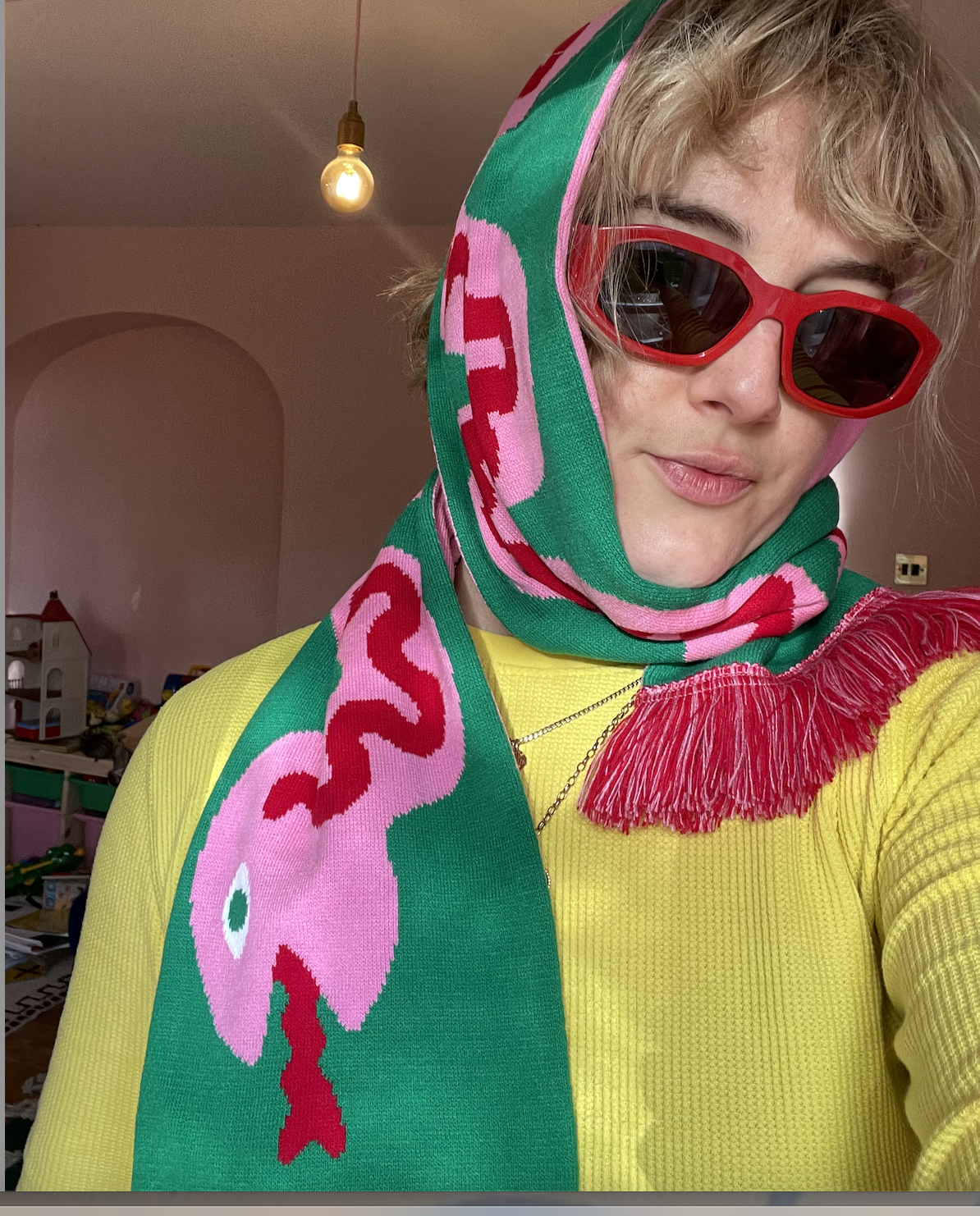 SNAKE / ROSE SCARF by Lizzie King