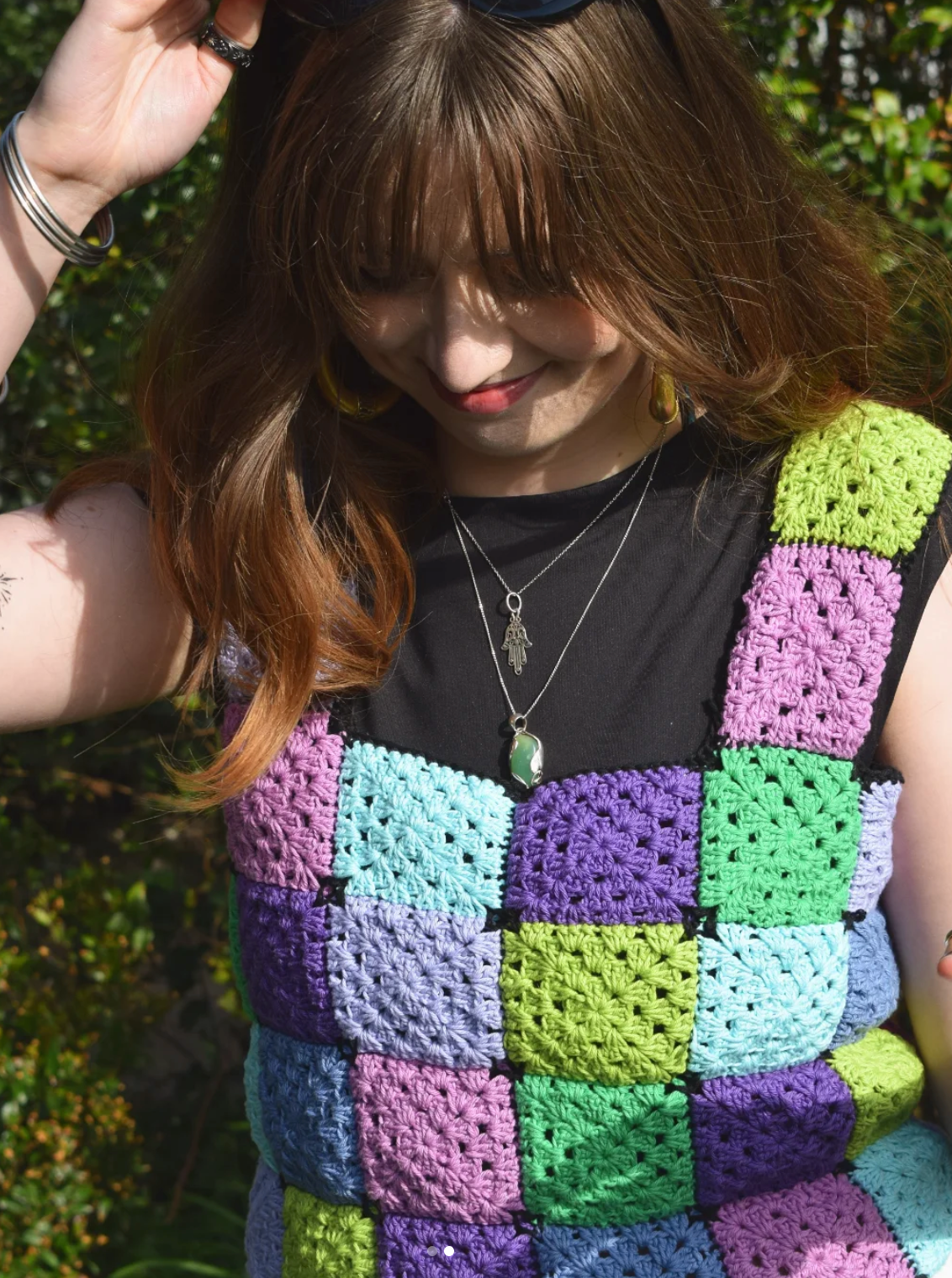Handmade Patchwork crochet vest by HoleyCow