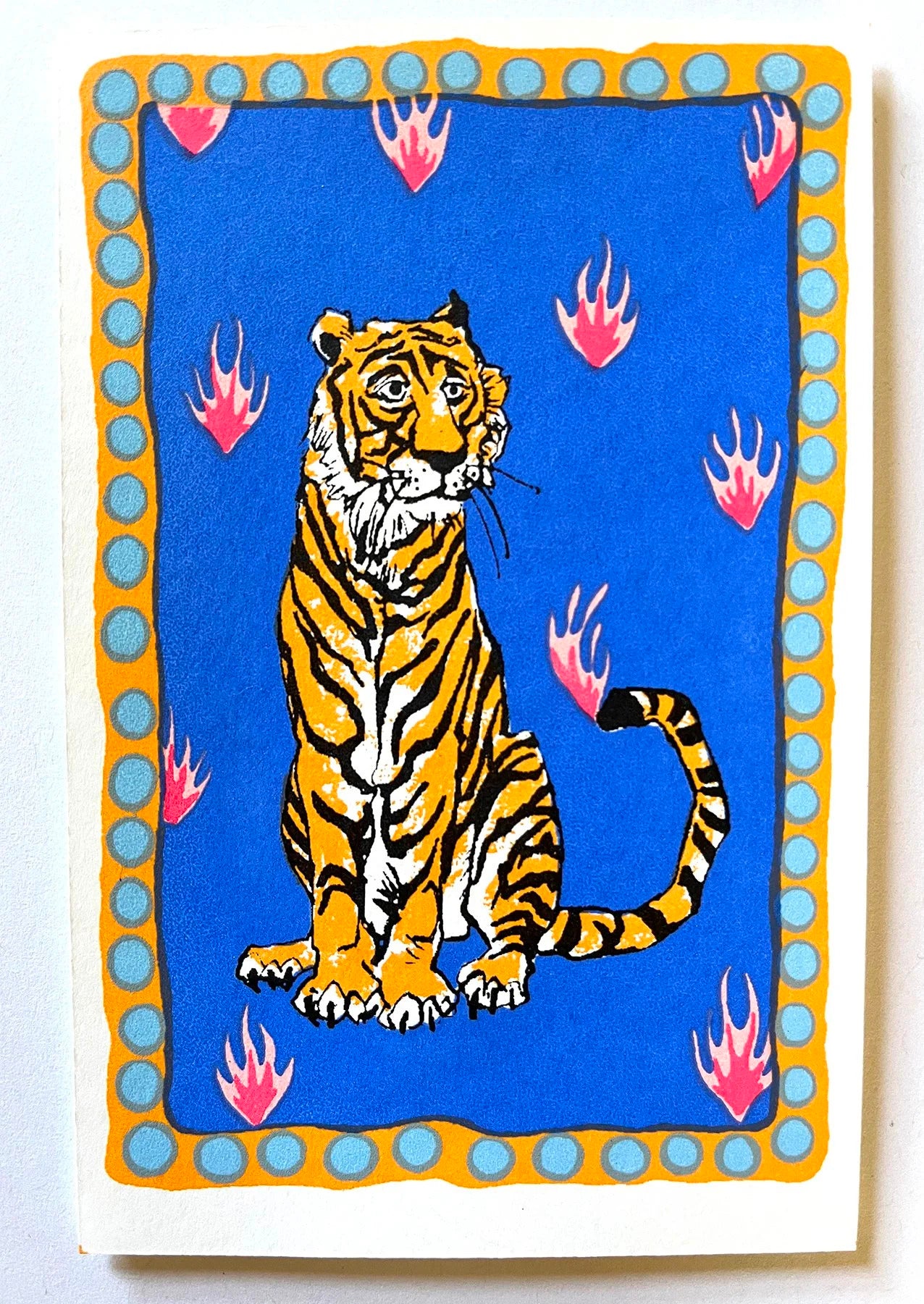 'Tiger, tiger' Screenprinted Card By Sarah Targett