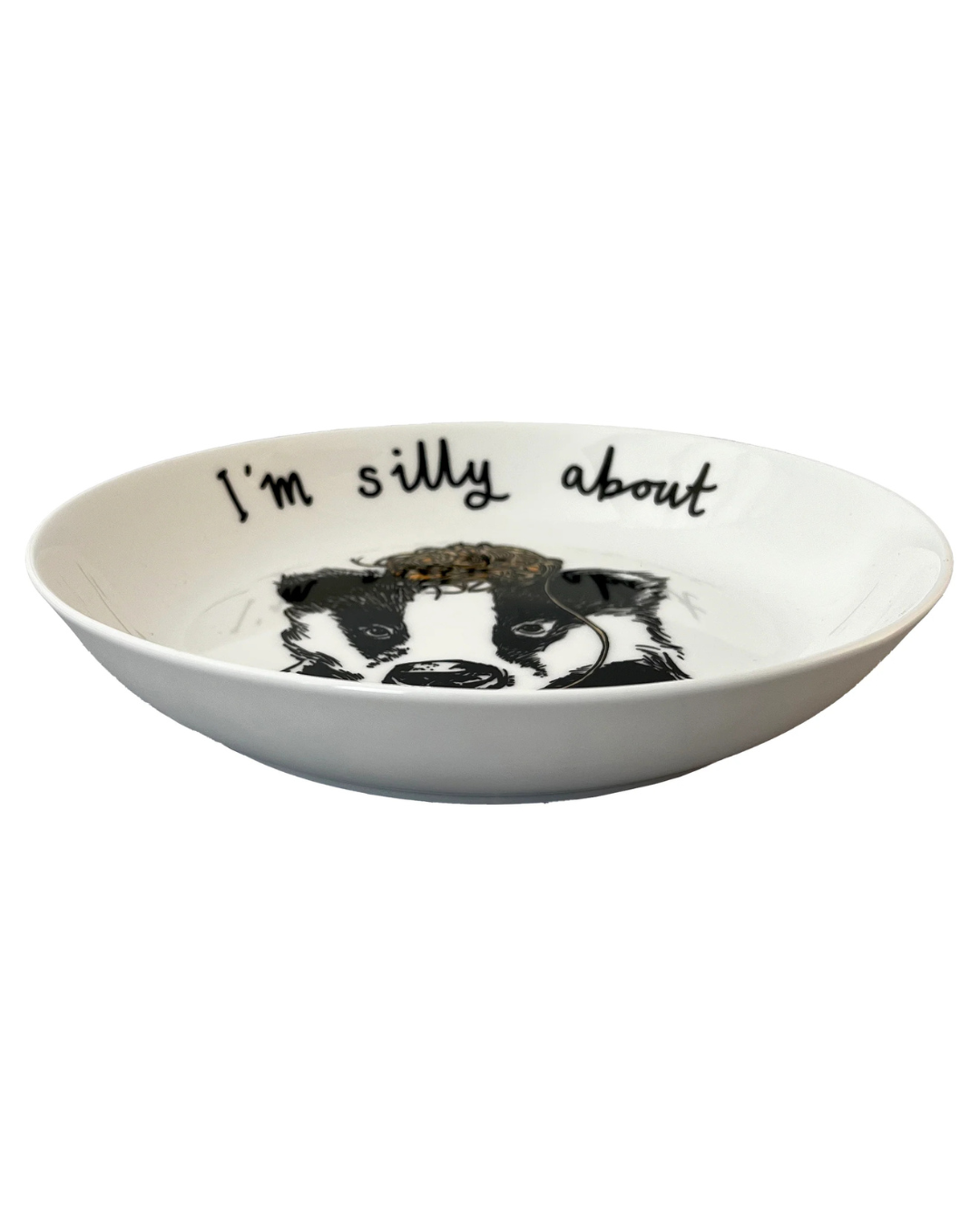 I'm silly about Pasta!' Badger Pasta Bowl by Jimbobart