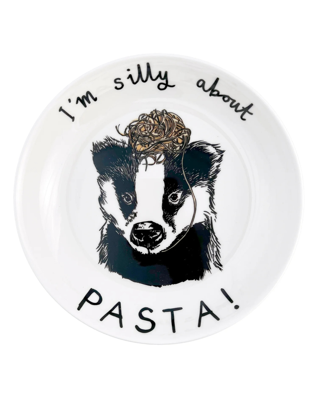 I'm silly about Pasta!' Badger Pasta Bowl by Jimbobart