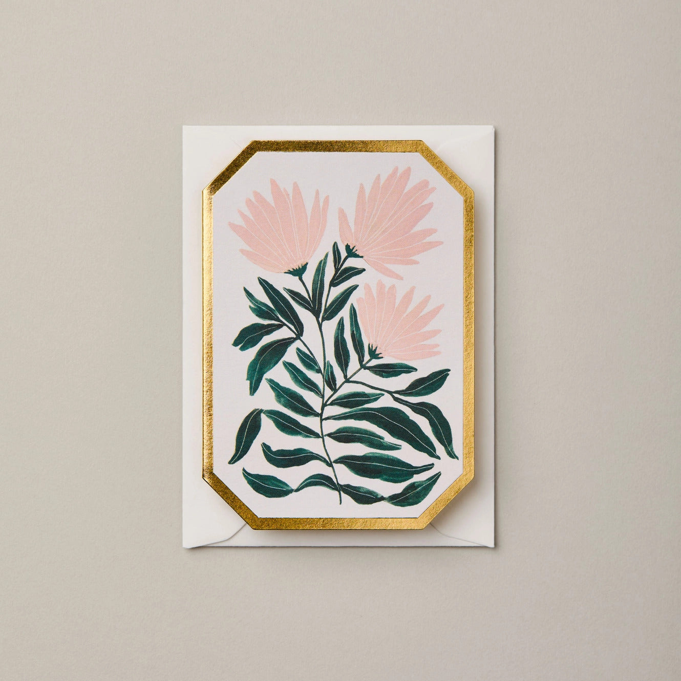 Chrysanthemum Botanical Die Cut Mini Card By Katie Housley