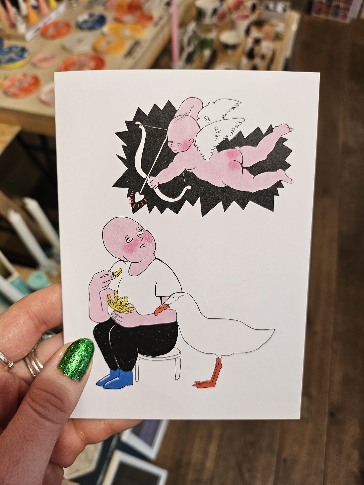 Love Chips Greetings Card by Louise Mcfarlane