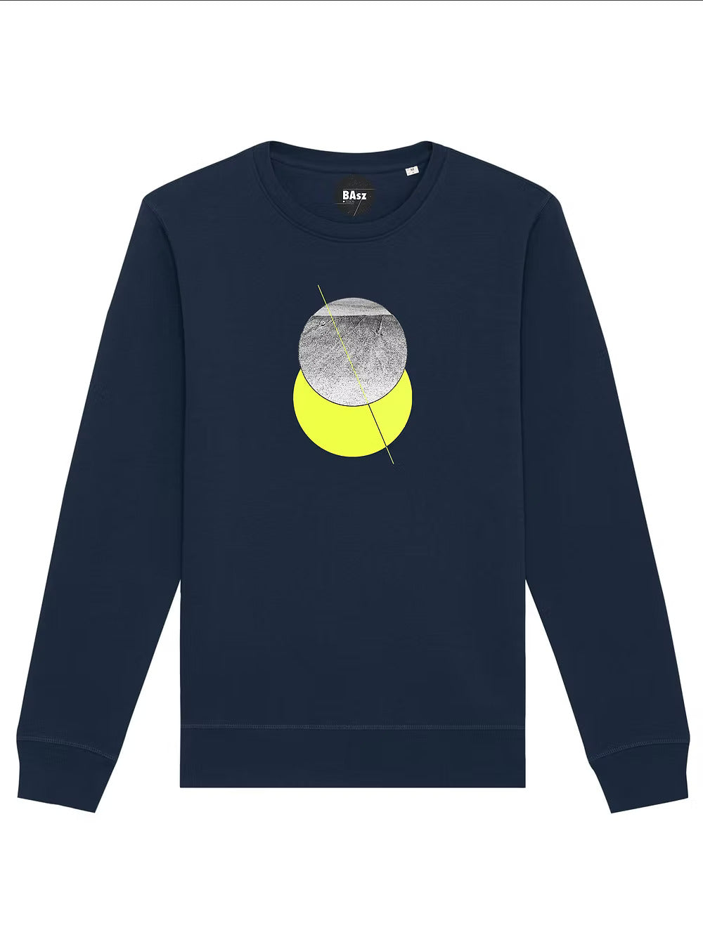 Sand navy / organic sweatshirt with geometric art design by Basz