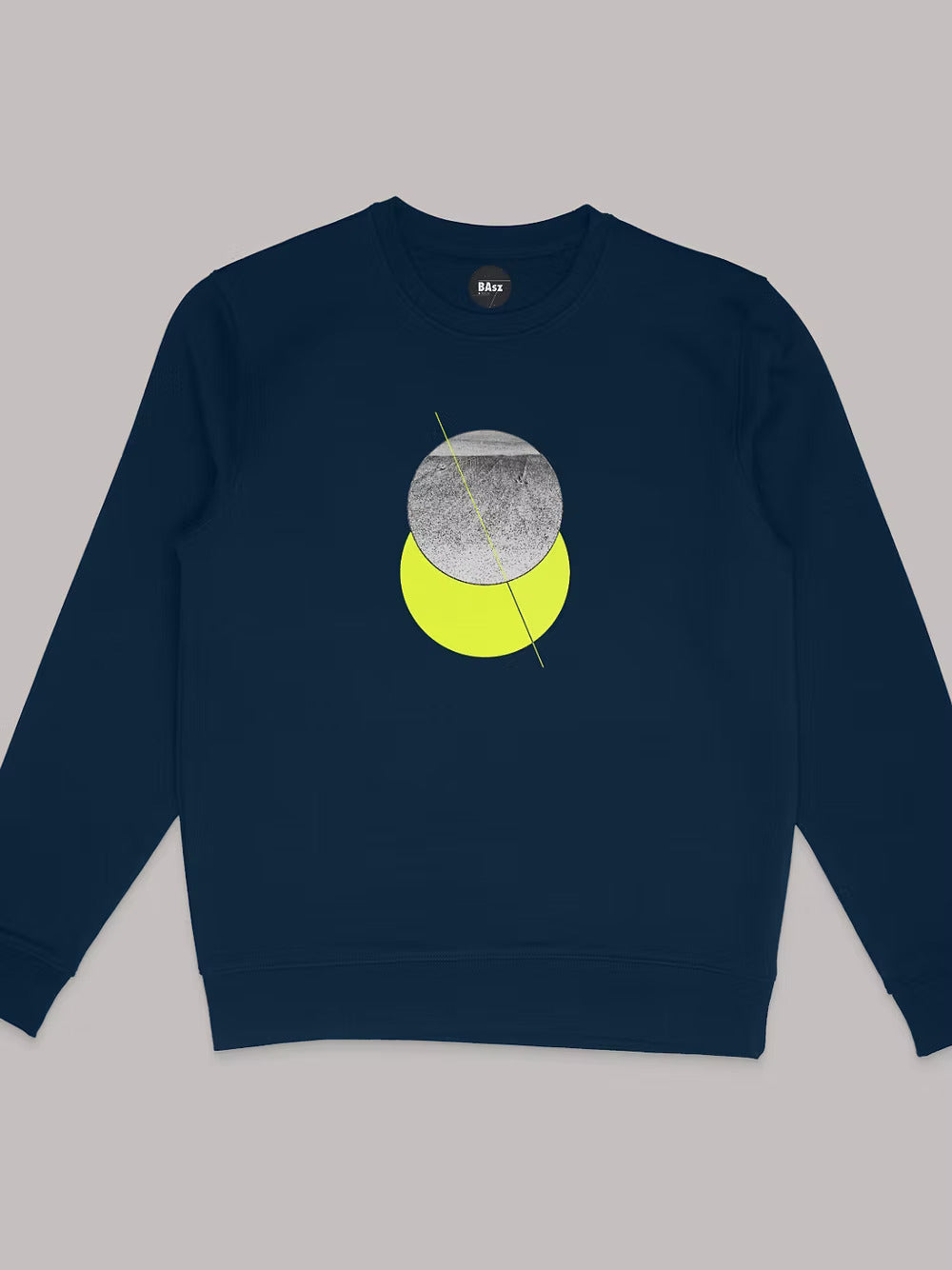 Sand navy / organic sweatshirt with geometric art design by Basz