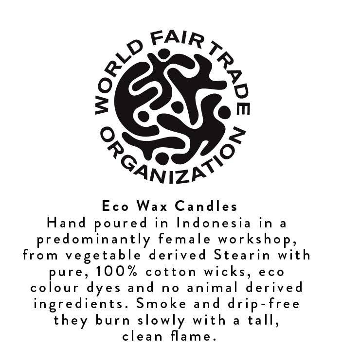 Striped Jasmine, Rust & Petrol Eco Dinner Candles