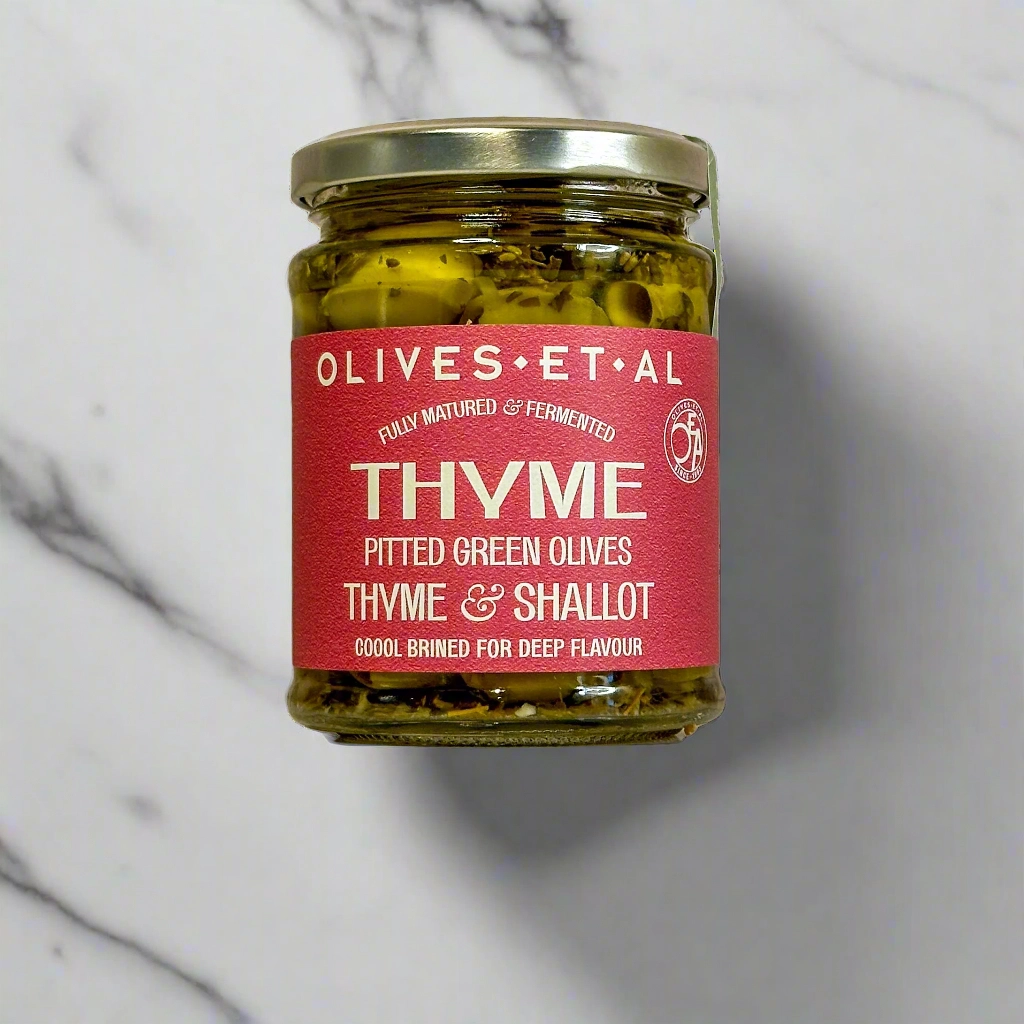 Thyme, Shallot & Lemon Pitted Green Olives by Olives ET Al