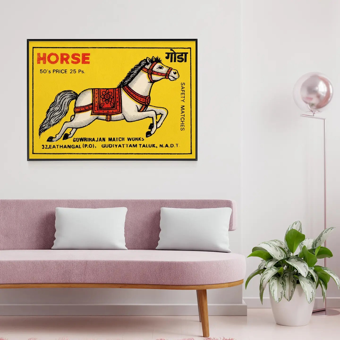 Indian Horse Print Retro Wall Art by INK & SONS