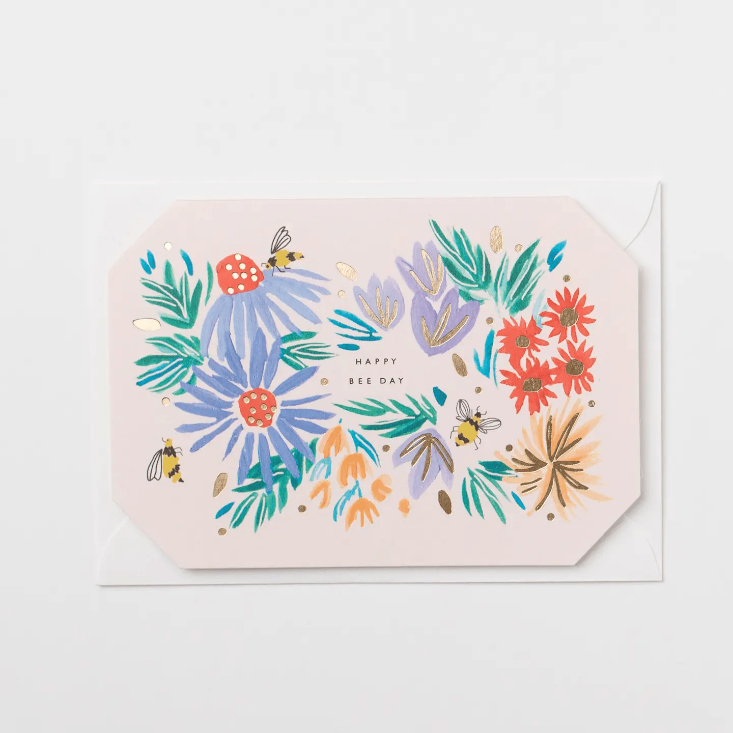 Happy Bee Day Shaped Birthday Card by Katie Housley