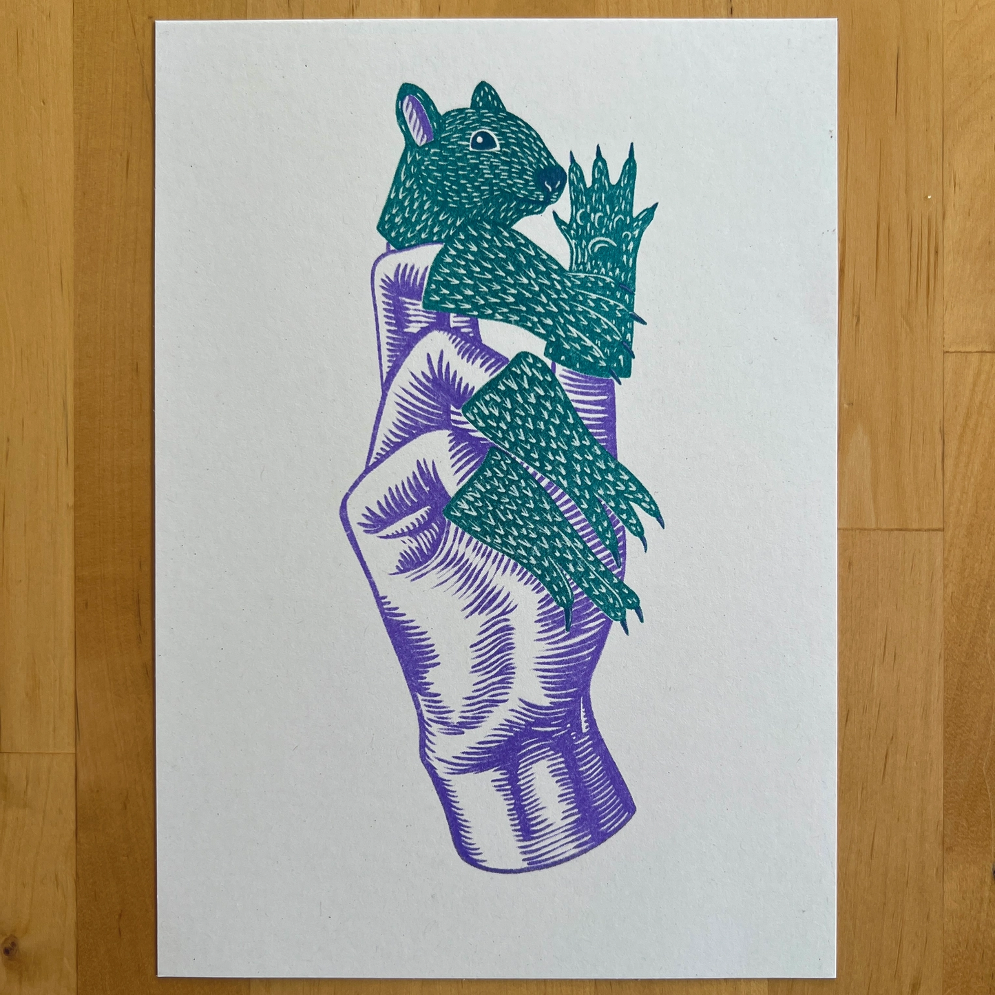 Squirrel Fingers Art Print by Strangford
