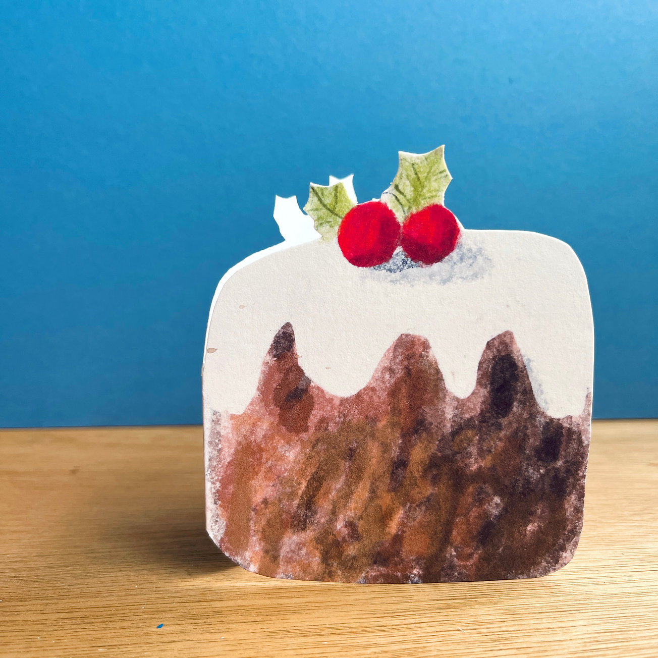 CHRISTMAS PUDDING Greeting Card by Laura Skilbeck