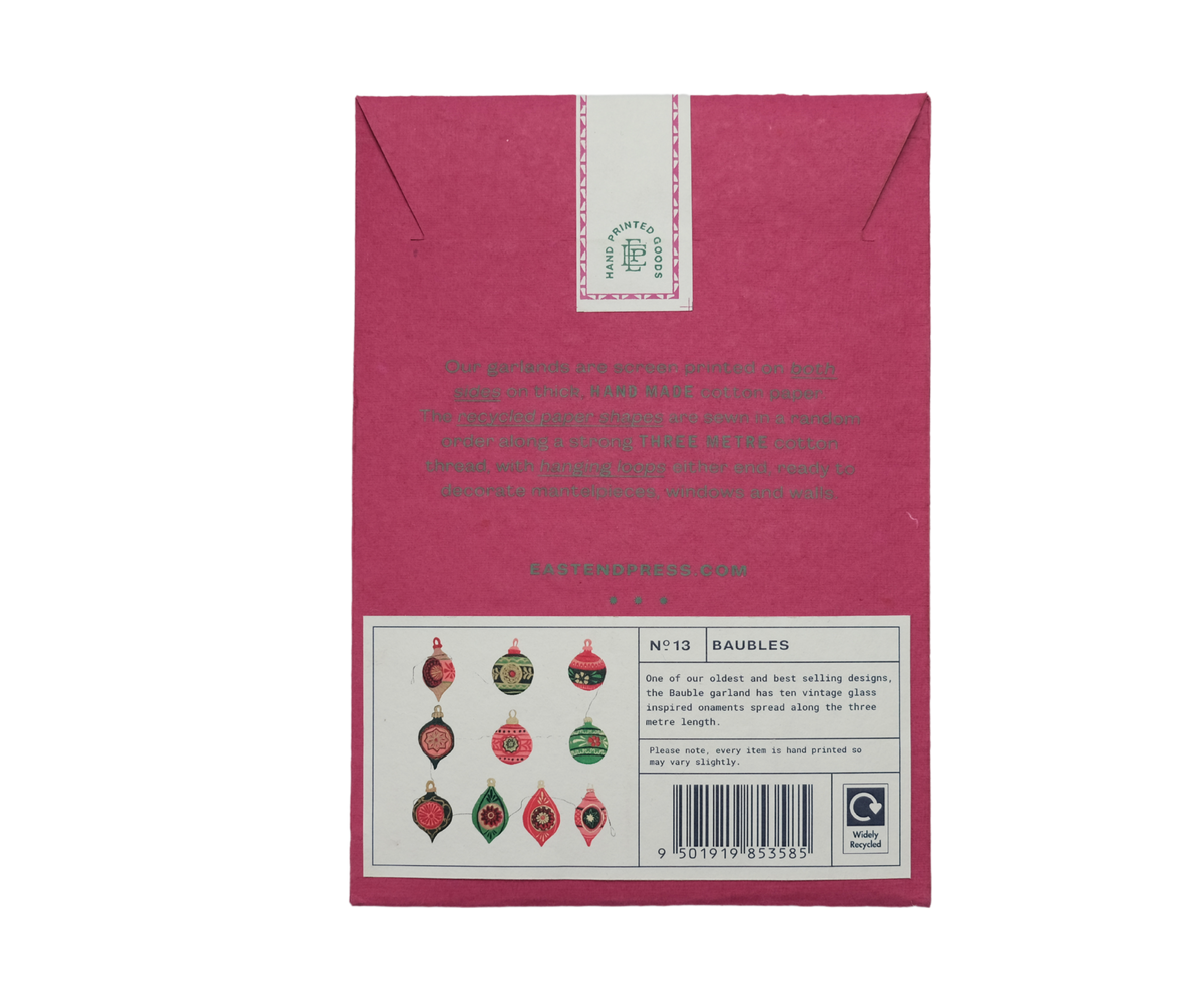 Baubles Sewn Garland By East End Press