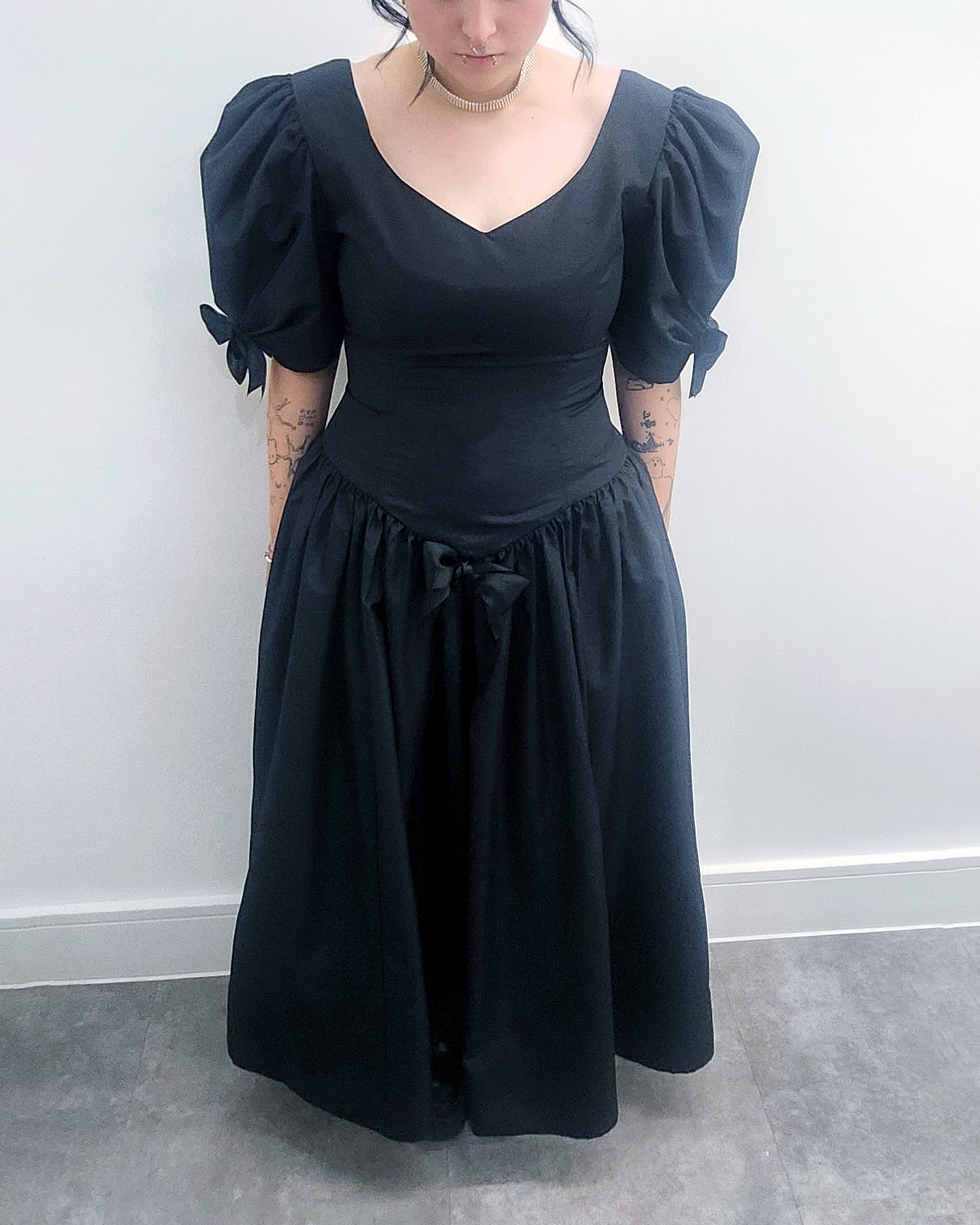 Eerie Black 80s Prom Dress by Odd Janko