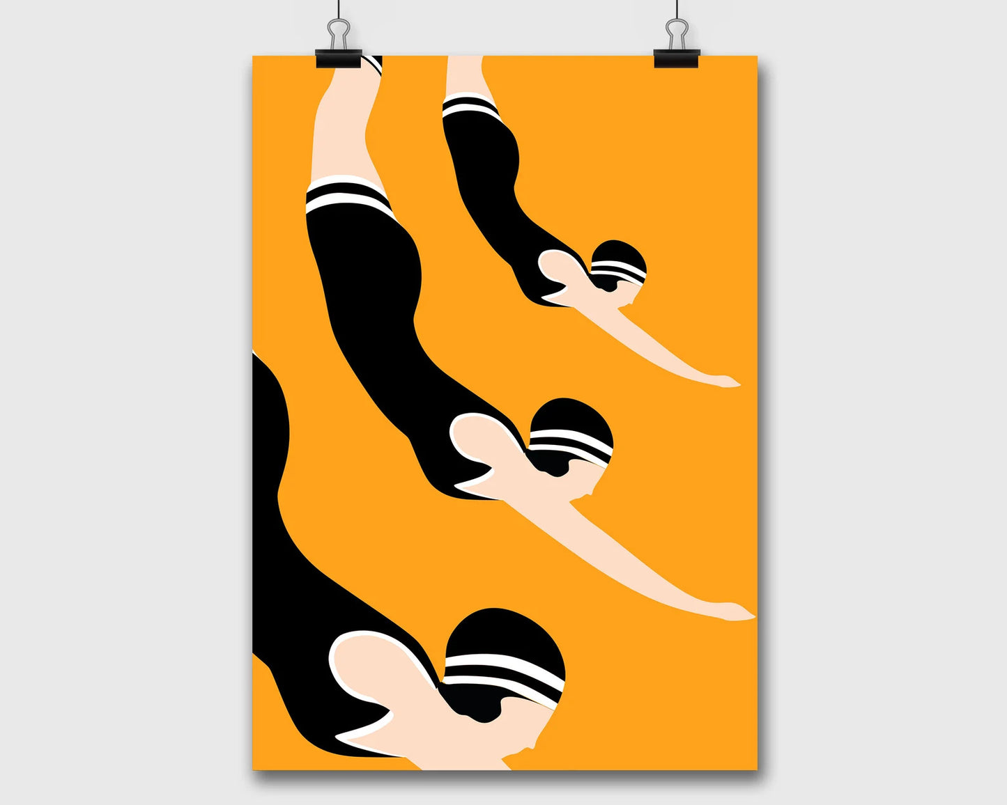 Women Diving Poster A4 Print by AndMash