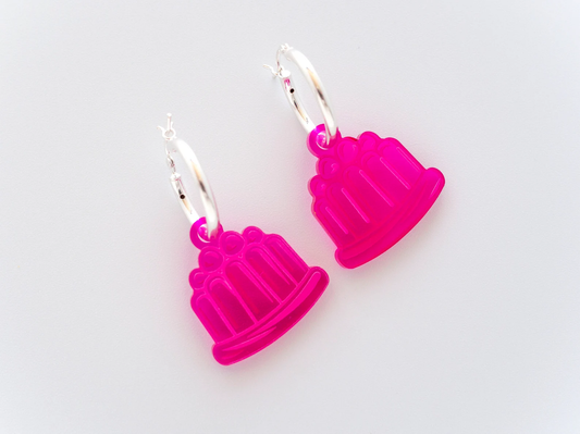 Jelly earrings, Jello hoop in bright acrylic by Designosaur