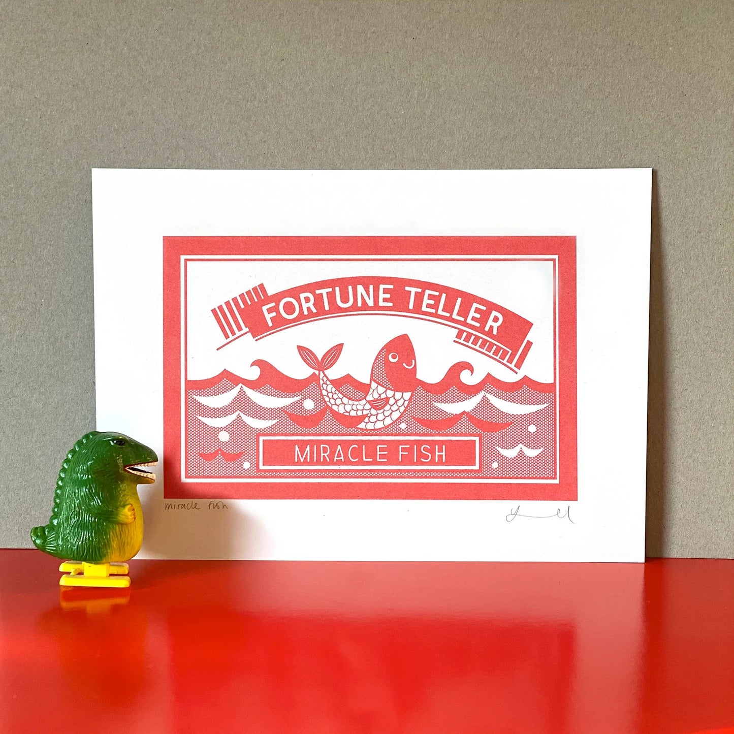 Fortune Teller Fish A4 Retro Wall Art by Kate Maxwell Studio