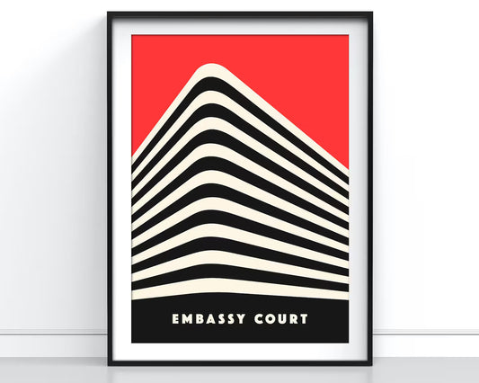 Embassy Court Brighton Modernist Architecture Giclee A4 Print by AndMash