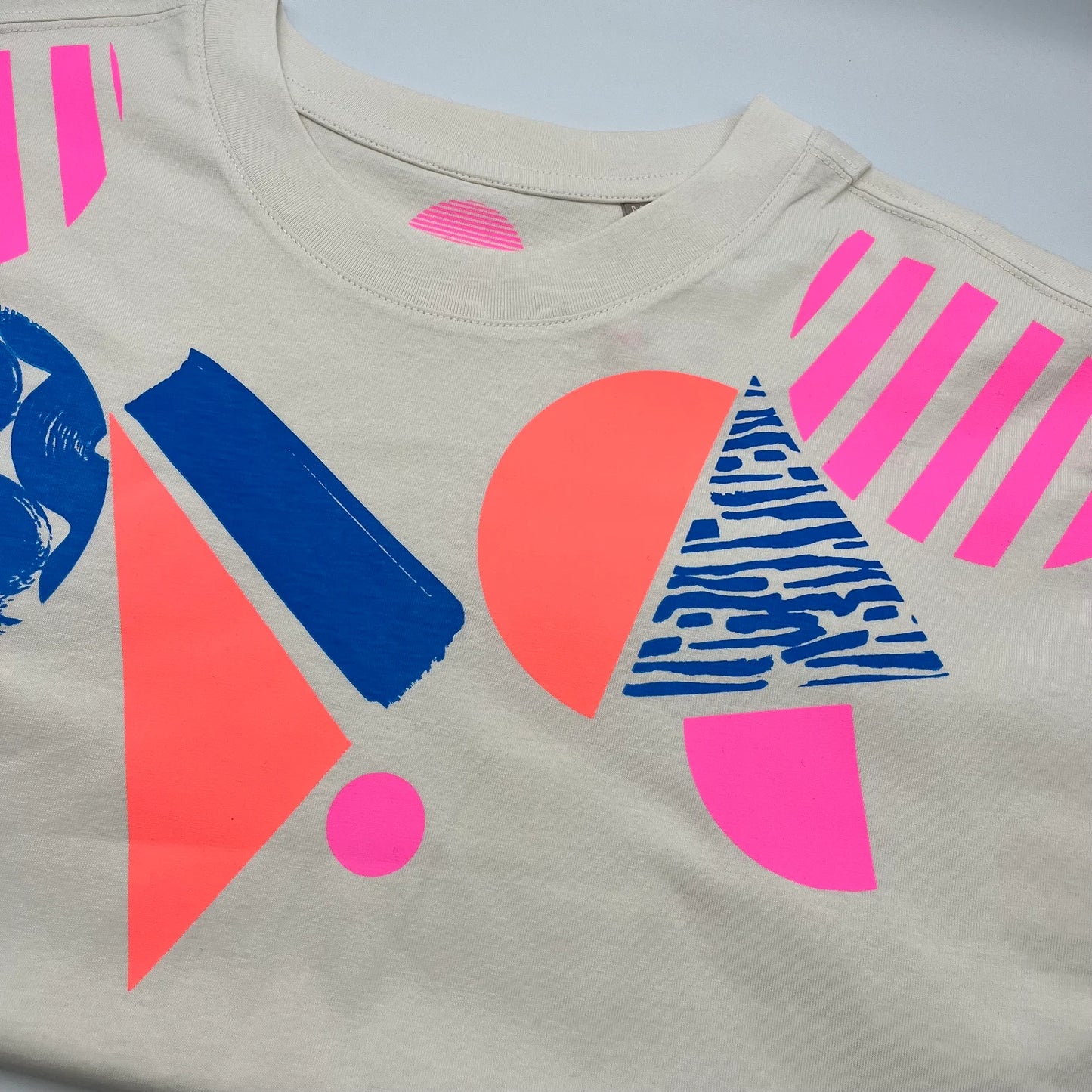White Neon Geo Boxy T-shirt by Pinkijones