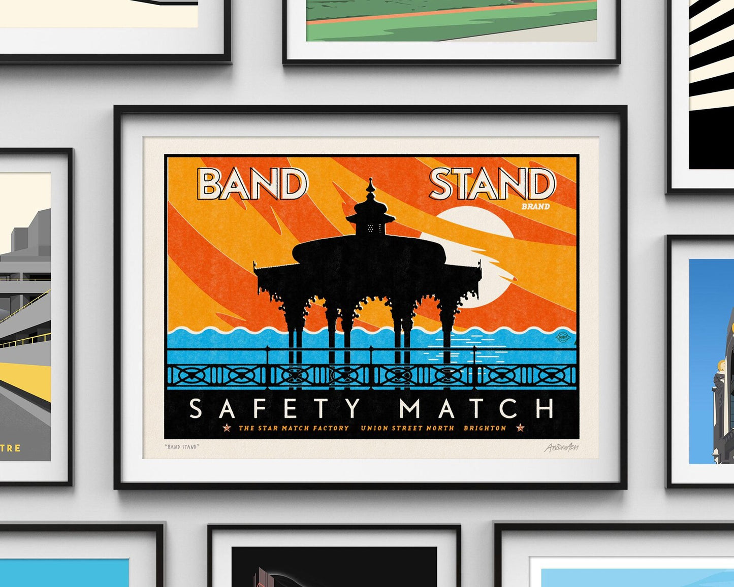 Bandstand Matchbox Signed Poster A4 Print by AndMash